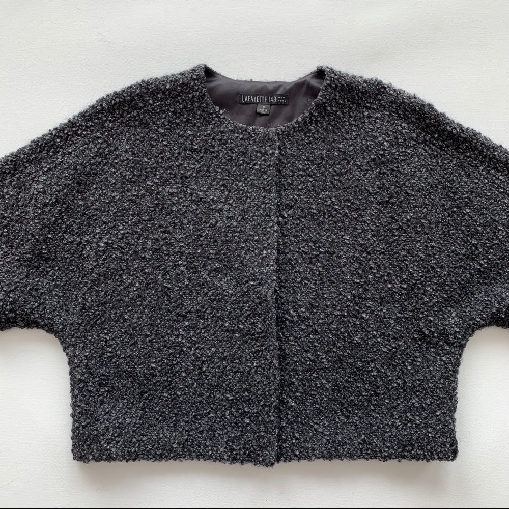 Lafayette 148 blk boucle wool blend blazer size 8